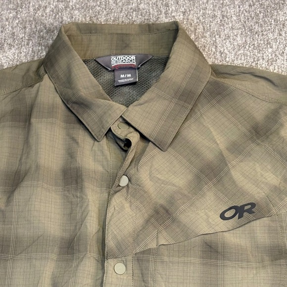 Outdoor Research Other - Outdoor‎ Research Mens Button Up Shirt Medium Plaid Green Hiking Travel